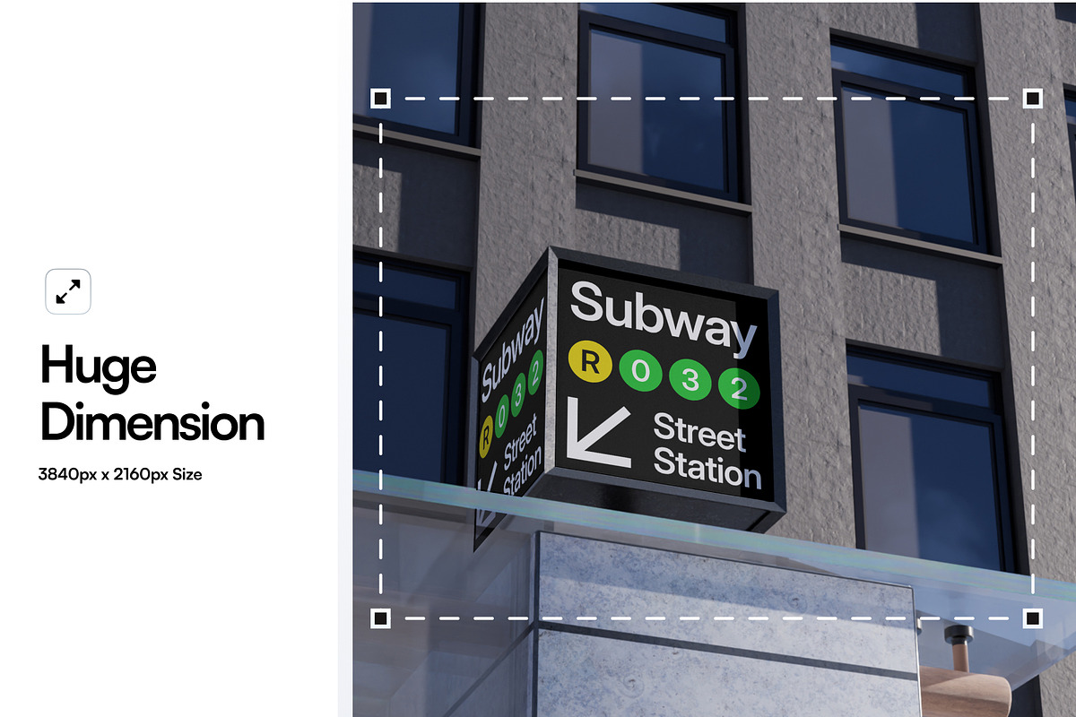 Subway Sign Mockup, an Advertising Mockup by SLAB! Design (Photo 2 of 7)