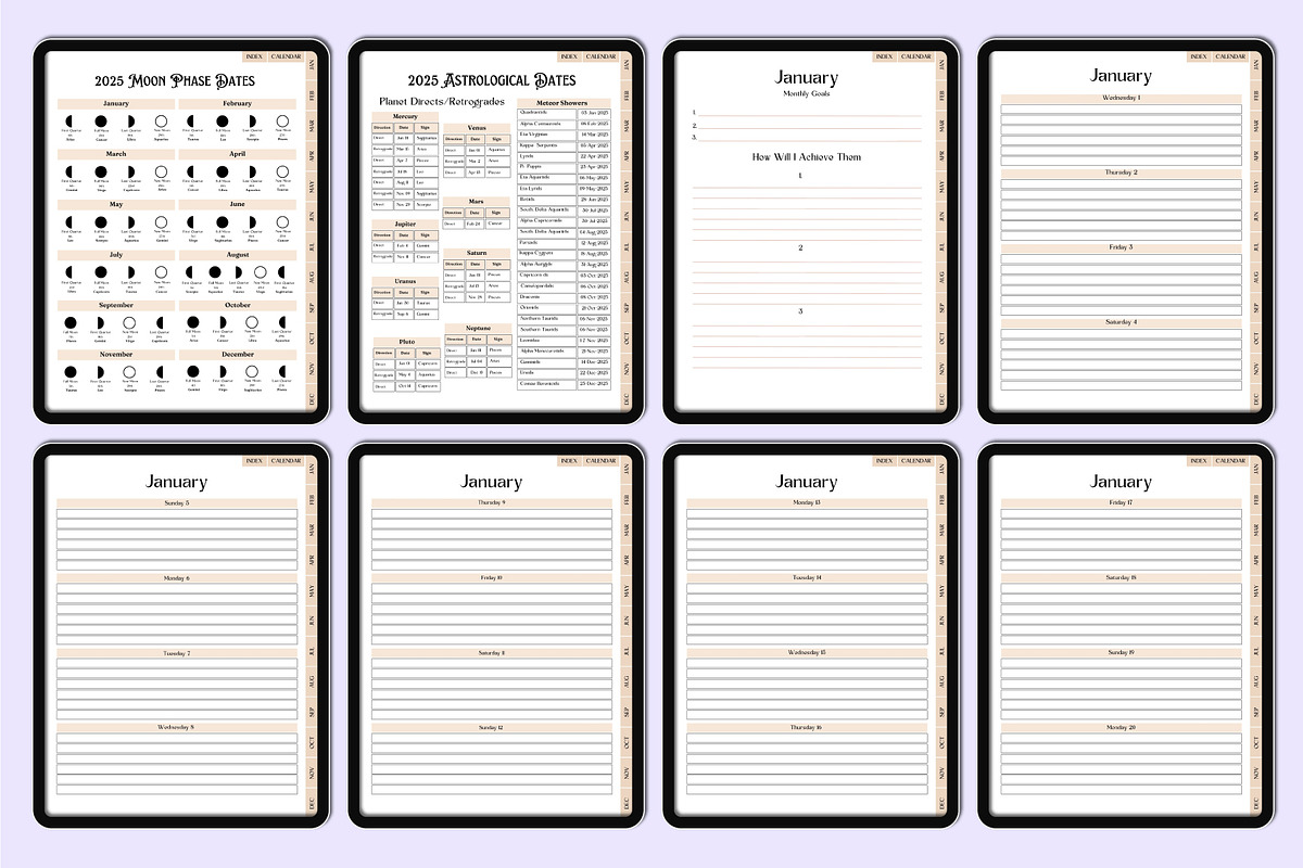 2025 Moon And Astrology Digital, a Stationery Template by Mustafiz (Photo 4 of 7)