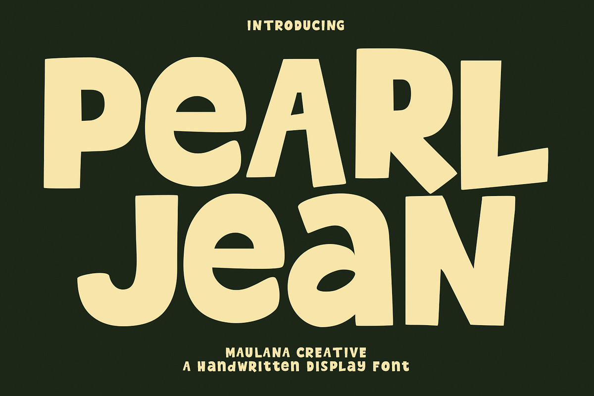 Pearl Jean Handwritten Display Font, a Sans Serif Font by Maulana Creative (Photo 1 of 8)
