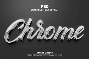 Chrome Metallic 3D Text Effect PSD, a Layer Style Add-On by Design Fly
