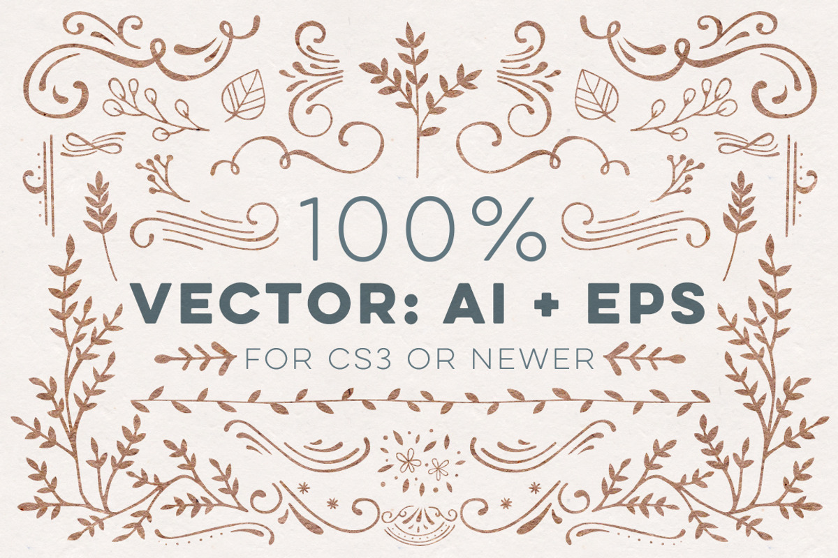 100+ Vector Leaves + Flourishes, a Decorative Illustration by Every Tuesday (Photo 2 of 4)