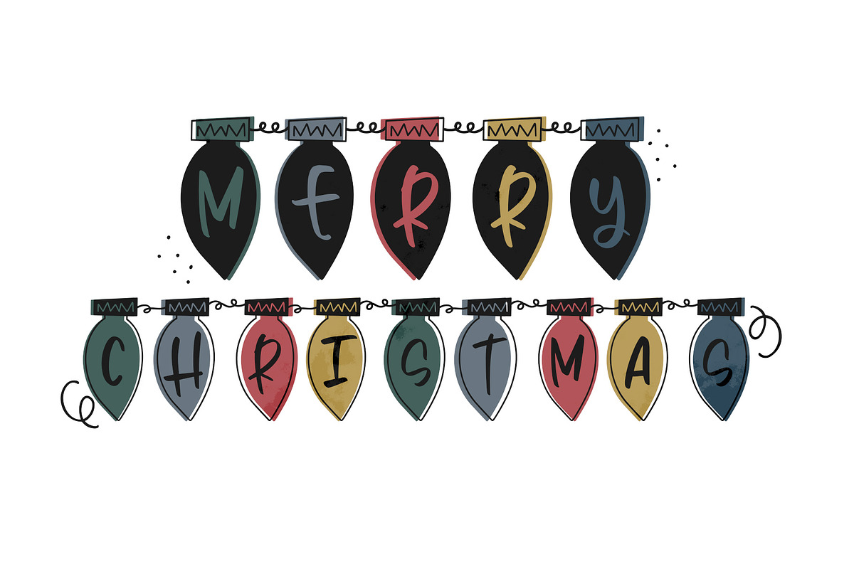 Christmas Lights - A Holiday Font, a Font by Dansie Design (Photo 6 of 10)
