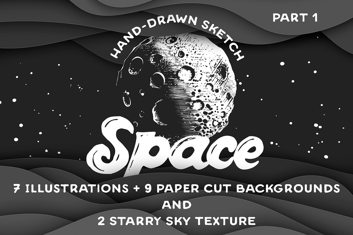 Hand drawn space collection, a Technology Illustration by Akimo Mia (Photo 1 of 4)