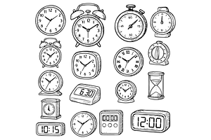 Classic and Modern Clock Styles, an Object Graphic by nikagraphic