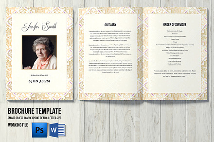 Funeral Program Template - V1007, a Brochure Template by Template Shop