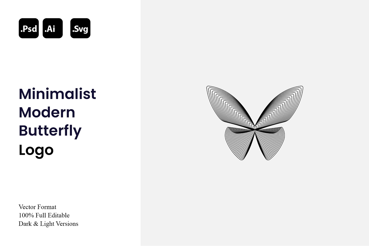 Minimalist Modern Butterfly Logo, a Branding & Logo Template by Luxury Logos (Photo 1 of 4)