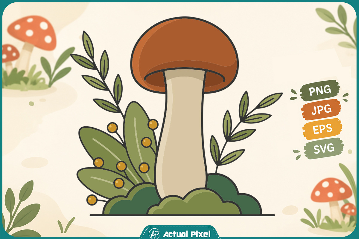 Mushroom Botanical Clipart Bundle, an Object Graphic by Actual Pixel (Photo 12 of 21)
