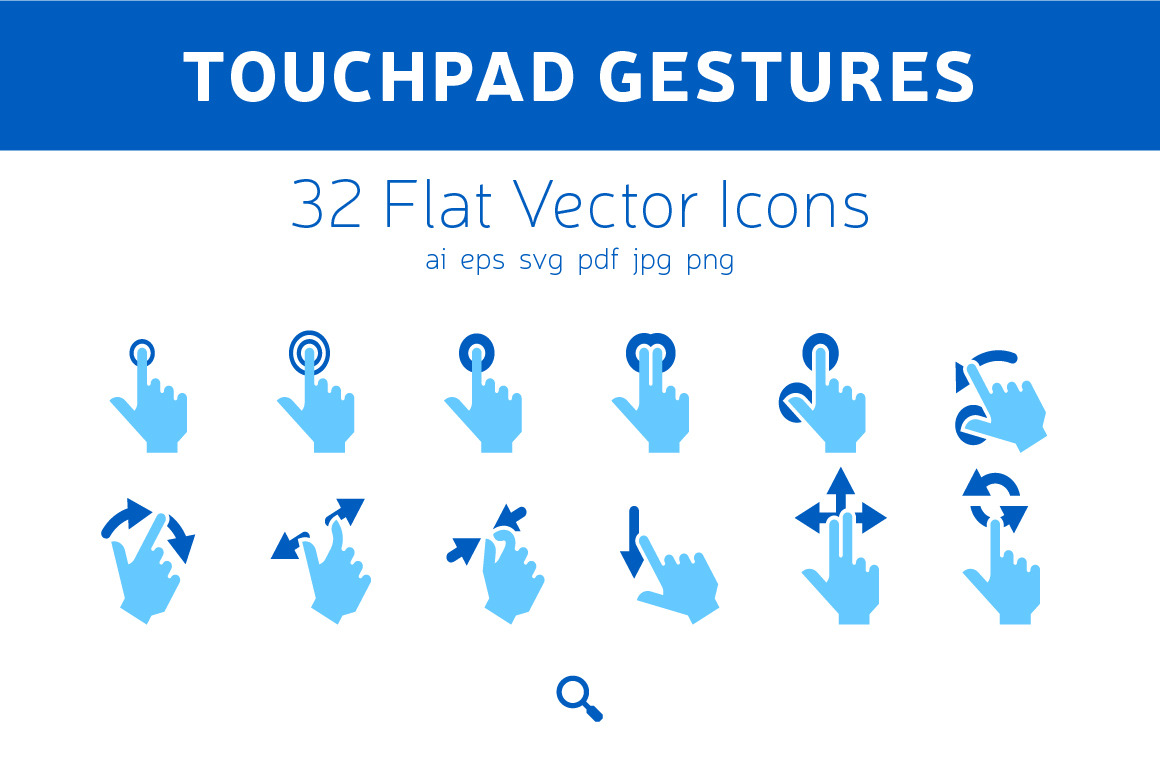 Touchpad Gestures Icons by Maril  Creative Market
