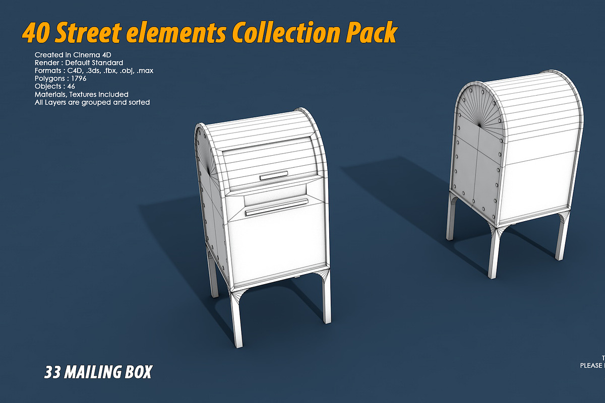 40 Street elements Collection Pack, an Architecture 3D Model by multimedia4ds (Photo 67 of 70)