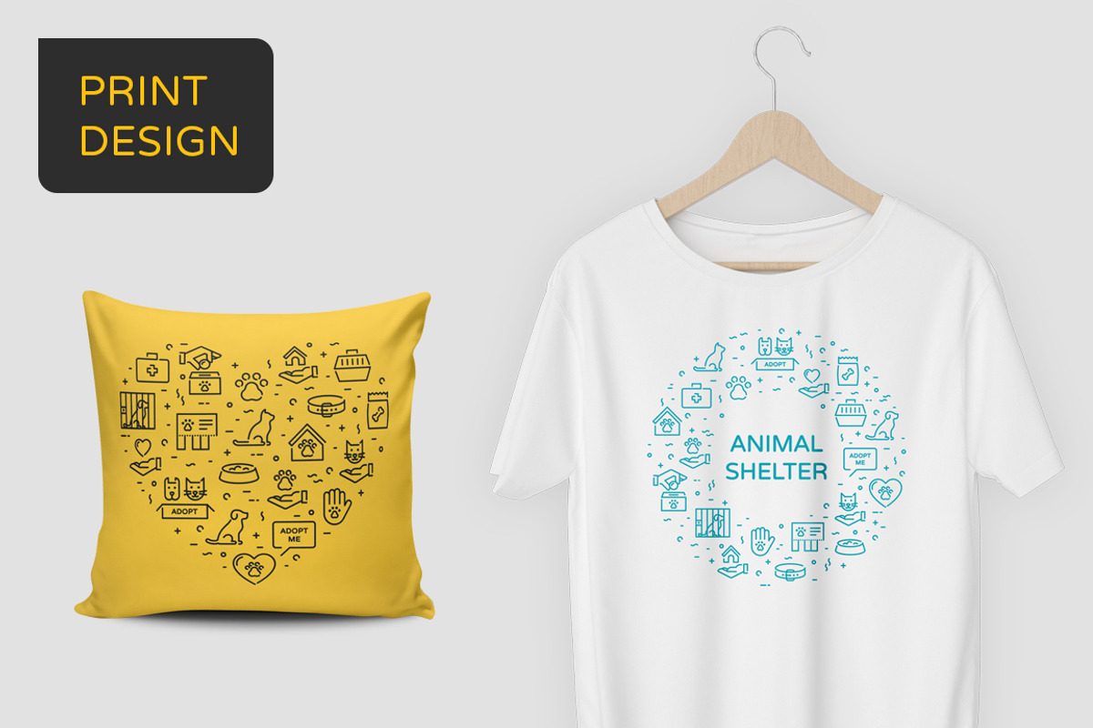 Pet Shop & Shelter Bundle, an Outline Icon by Falcon eye (Photo 9 of 11)