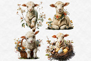 Watercolor Spring Floral Baby Lamb P, an Illustration by Designworld (Thumbnail 4 of 5)