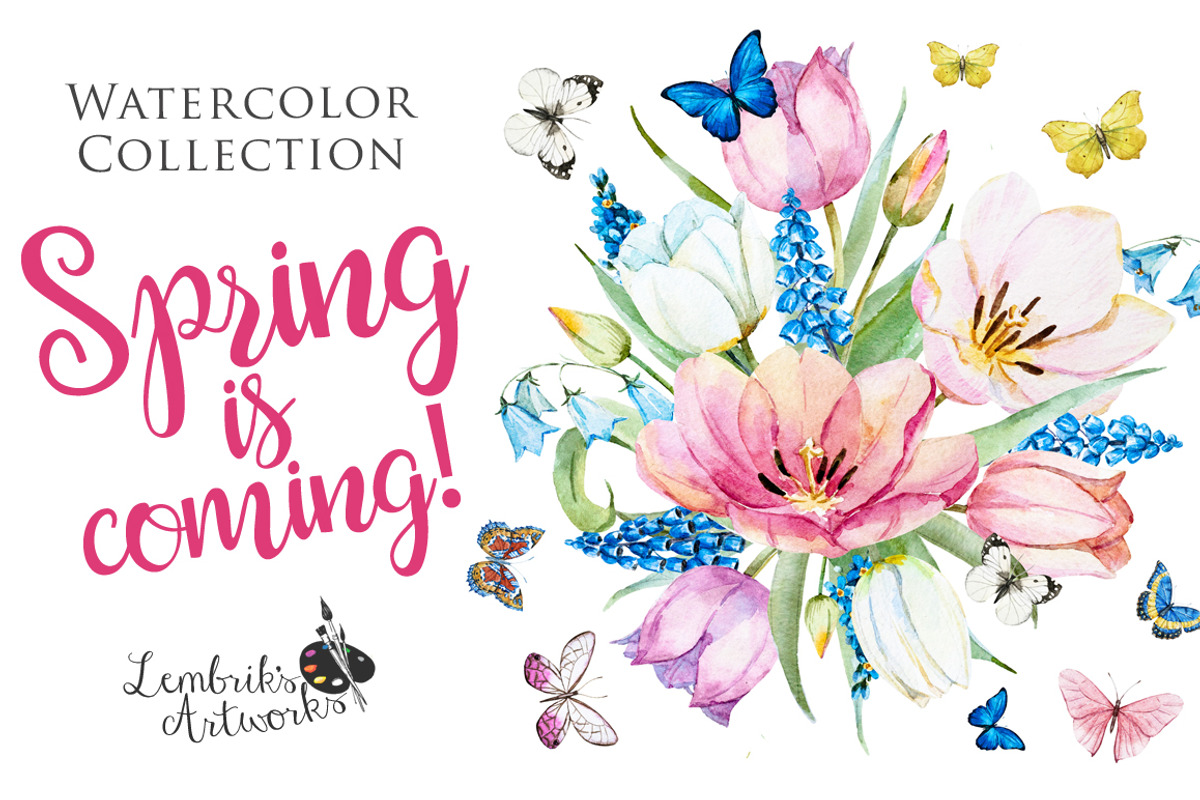 Spring is coming! Gentle watercolors, an Object Graphic by Lembrik's Artworks (Photo 1 of 4)