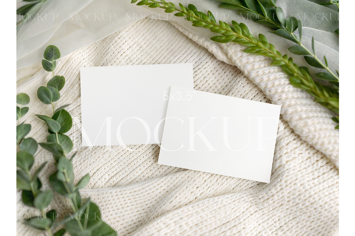 Dual 5x3.5 Wedding Card Mockup, a Product Mockup by MockupWizard (Photo 1 of 3)