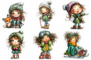 Winter Girl Clipart, an Illustration by Daily.Designs (Thumbnail 3 of 5)
