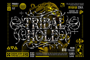 Tribal Hole Typeface, a Serif Font by alit design