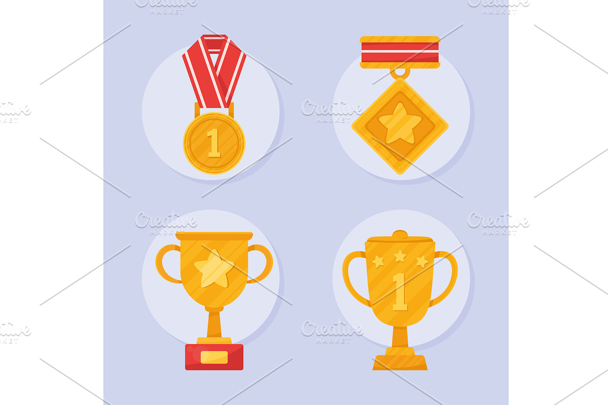 four prize awards icons, an Object Illustration by studiogstock