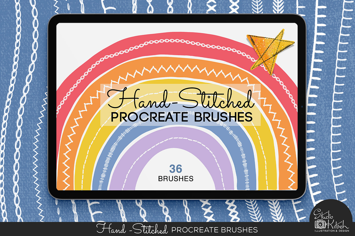 Hand-Stitched Procreate Brushes, a Brush Add-On by Studio Kitsch (Photo 1 of 7)