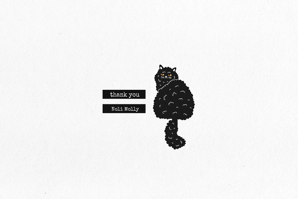 Fluffy cats. Black and white., an Animal Illustration by Noli Molly Store (Photo 3 of 3)