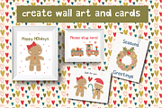 Gingerbread clipart set, a Seasonal Illustration by Poppymoondesign (Thumbnail 2 of 3)