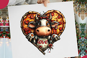 Funny Peeking Valentine Cow Clipart, an Illustration by designcity5 (Thumbnail 5 of 5)