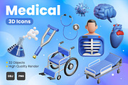 Medical 3D Icons, an Object 3D Model by Rakata Studio (Thumbnail 1 of 7)