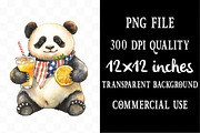 4th of July Panda Watercolor, an Illustration by Designking (Thumbnail 4 of 5)