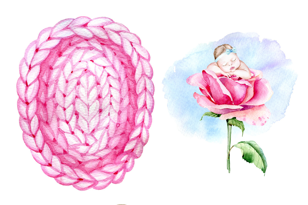 Baby Girl - Watercolor Clipart Set, an Illustration by SimpleWishesArt