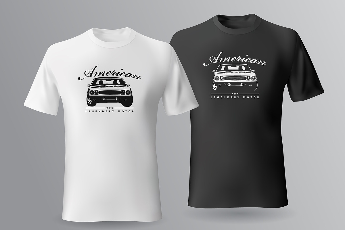 T-Shirt Print of American Muscle Car, a Transportation Illustration by Plaid4You (Photo 4 of 8)