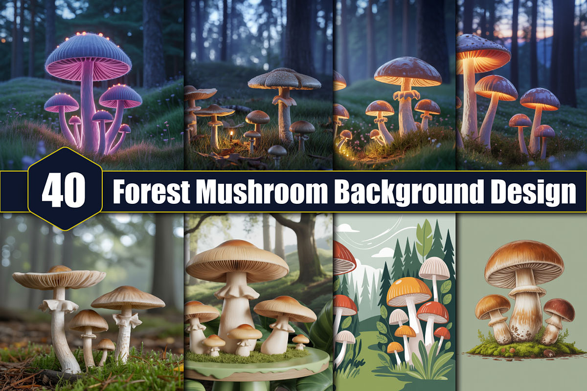 Forest Mushroom Background Designs, a Background Graphic by protabsorkar11 (Photo 1 of 3)