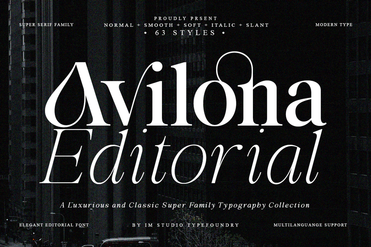 Avilona Super Family | 63 Style Font, a Serif Font by IM Studio (Photo 1 of 16)