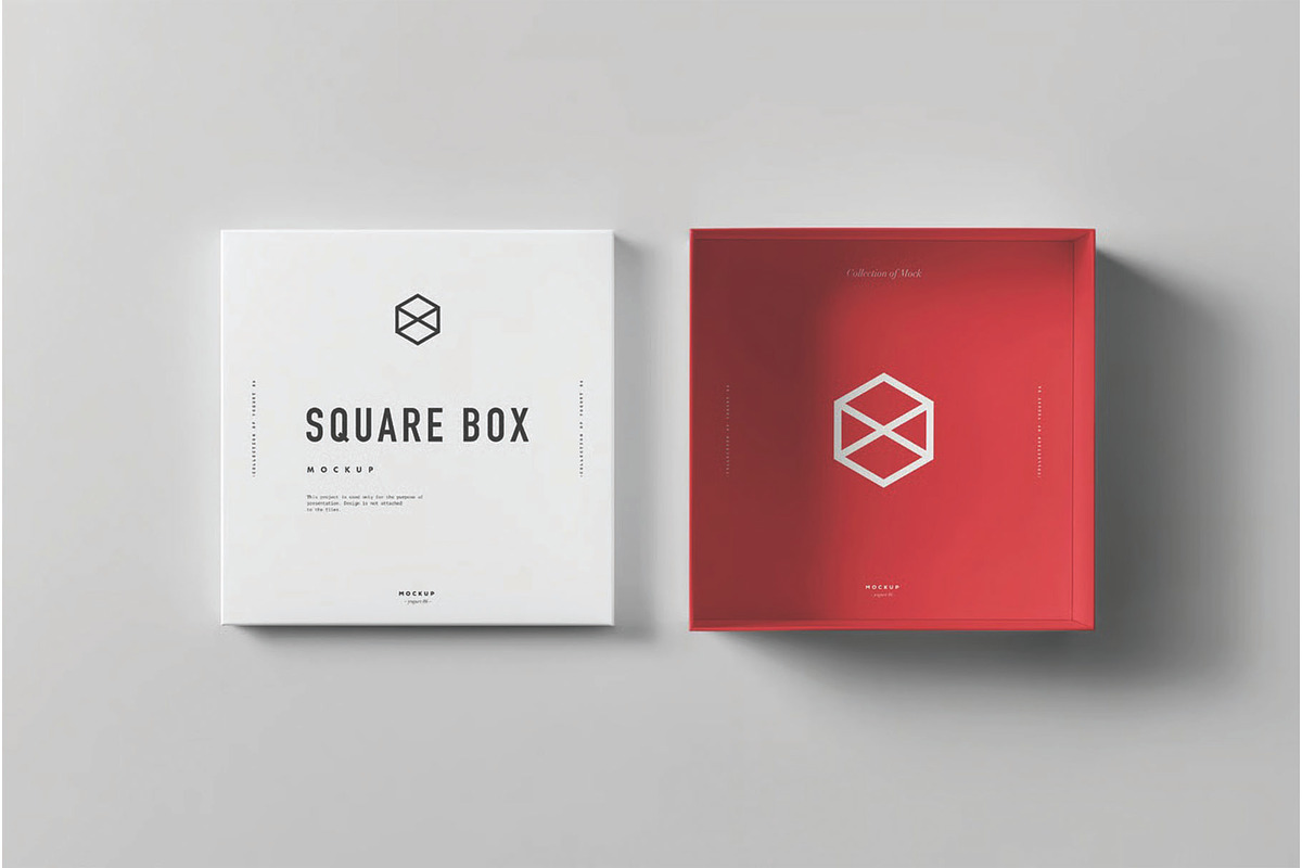 Square Shoe Box Mockup, a Packaging Mockup by DesignRushMarket (Photo 5 of 7)