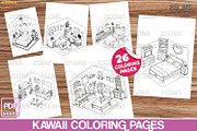 Kawaii Coloring pages, Pocket Room, a Stationery Template by 2SUNS (Thumbnail 4 of 4)