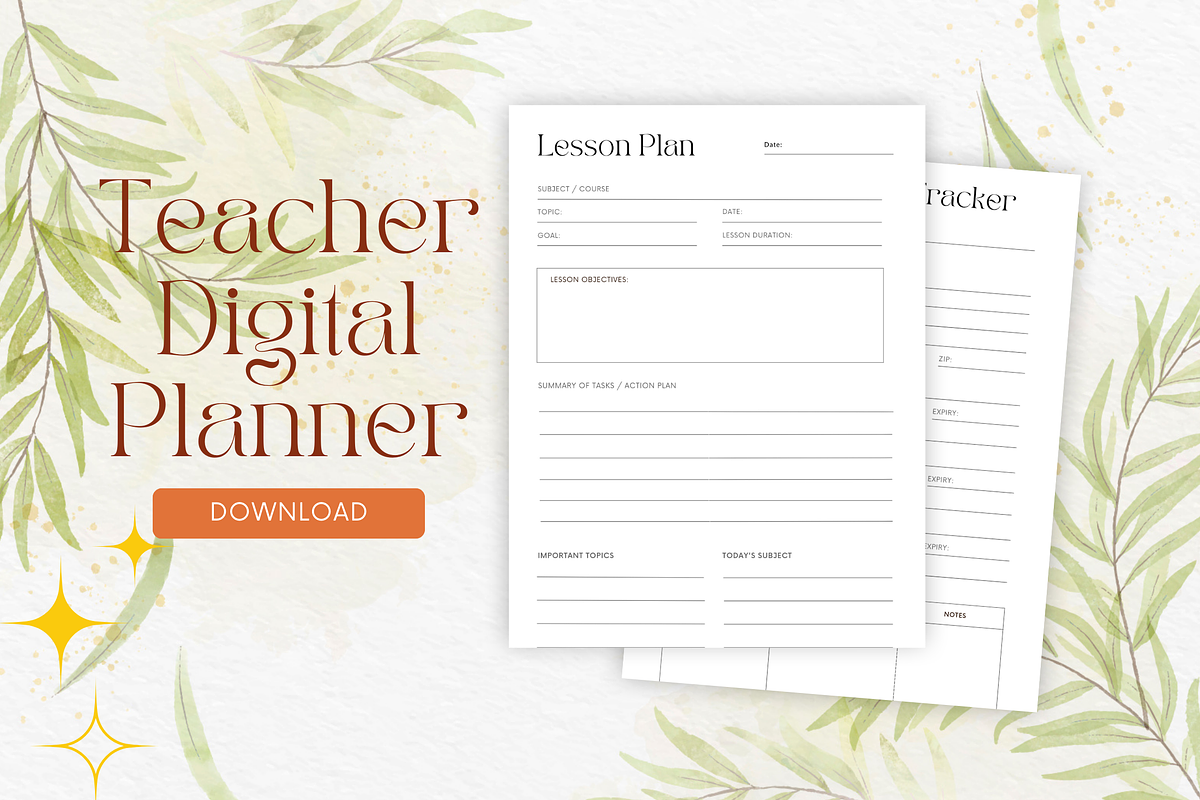 Printable Teacher Planner Template, a Templates & Theme by Designbudy (Photo 2 of 8)