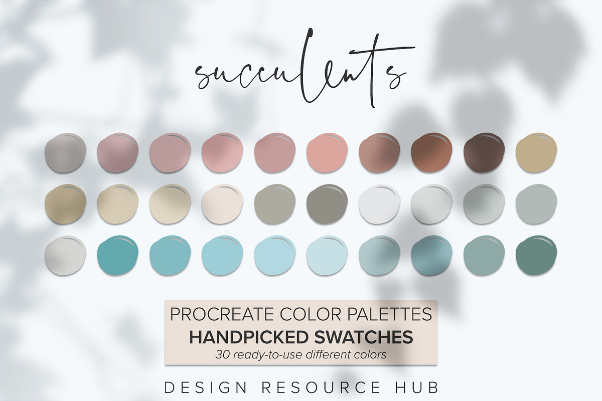 Succulents Procreate Palette, a Palette Add-On by Design Resource Hub (Photo 1 of 3)