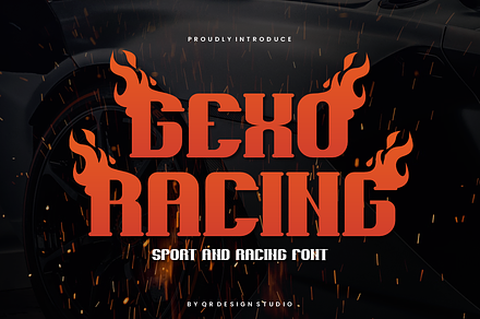Gexo Racing Font, a Serif Font by QR Design Studio