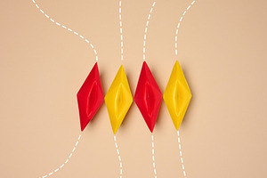 The dotted lines represent different paths leading to a group of, an Abstract Photo by ndanko