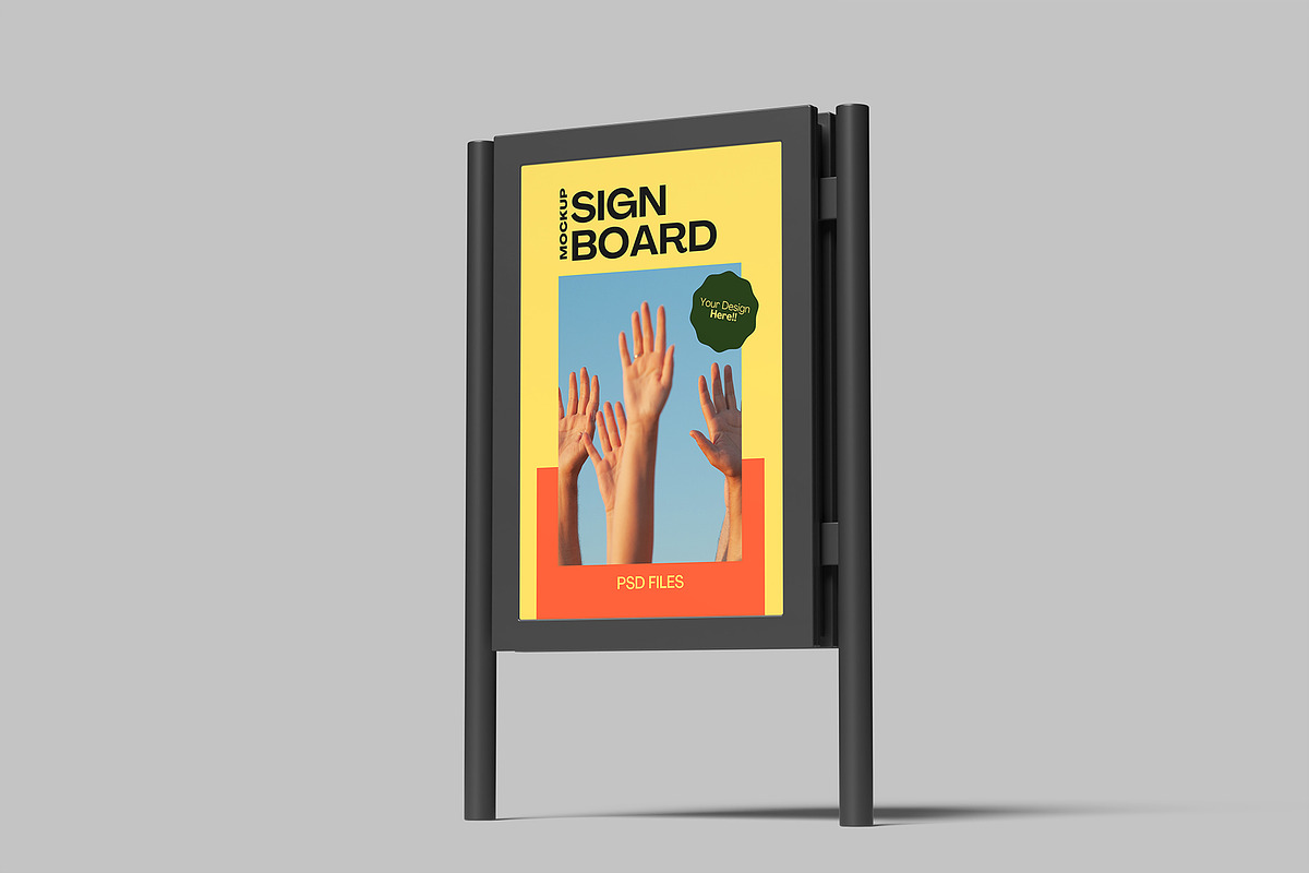 Sign Board Mockup, a Design Template by lamorastudio (Photo 3 of 11)