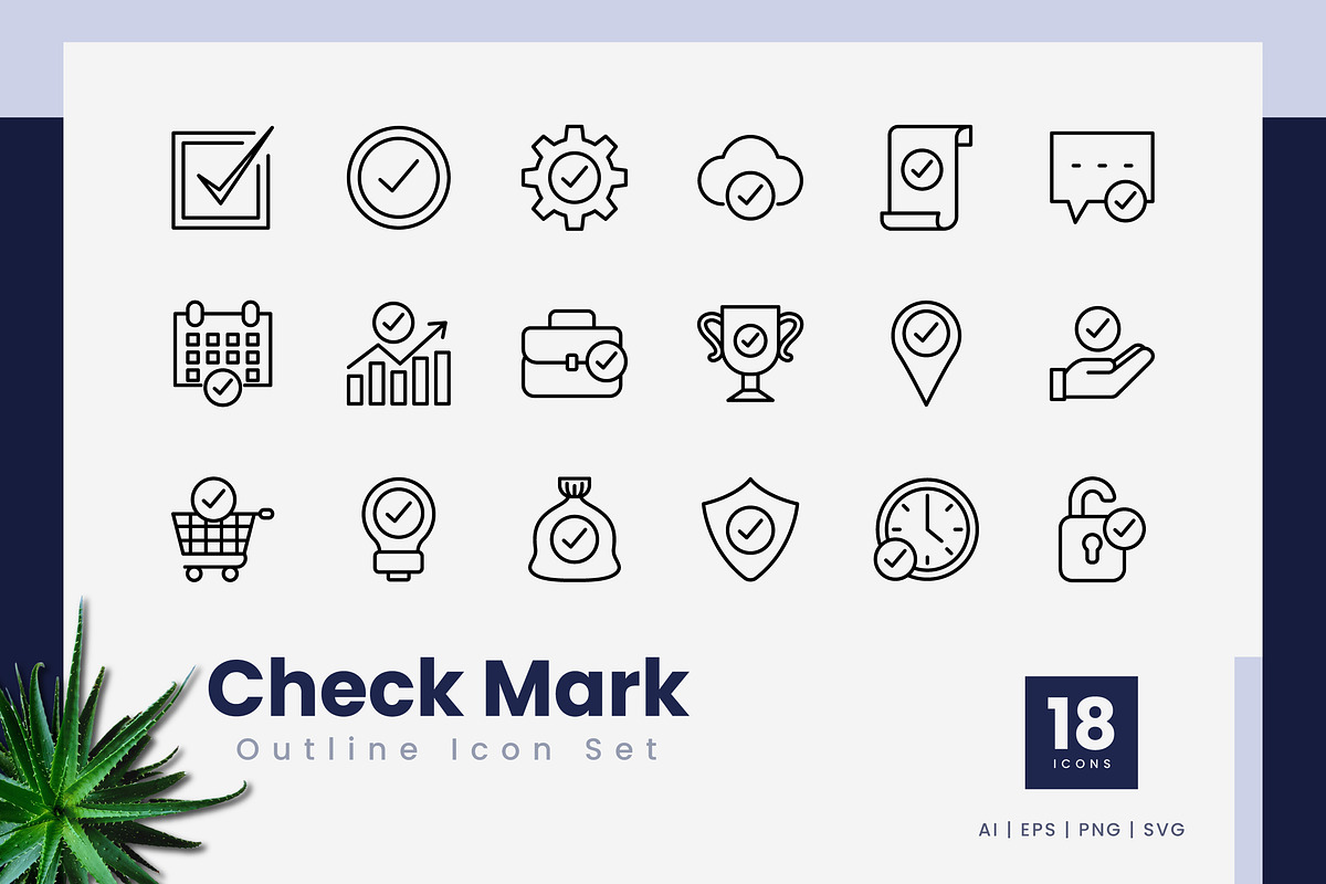 Check Mark Outline Icons, an Outline Icon by Zeer Graphic