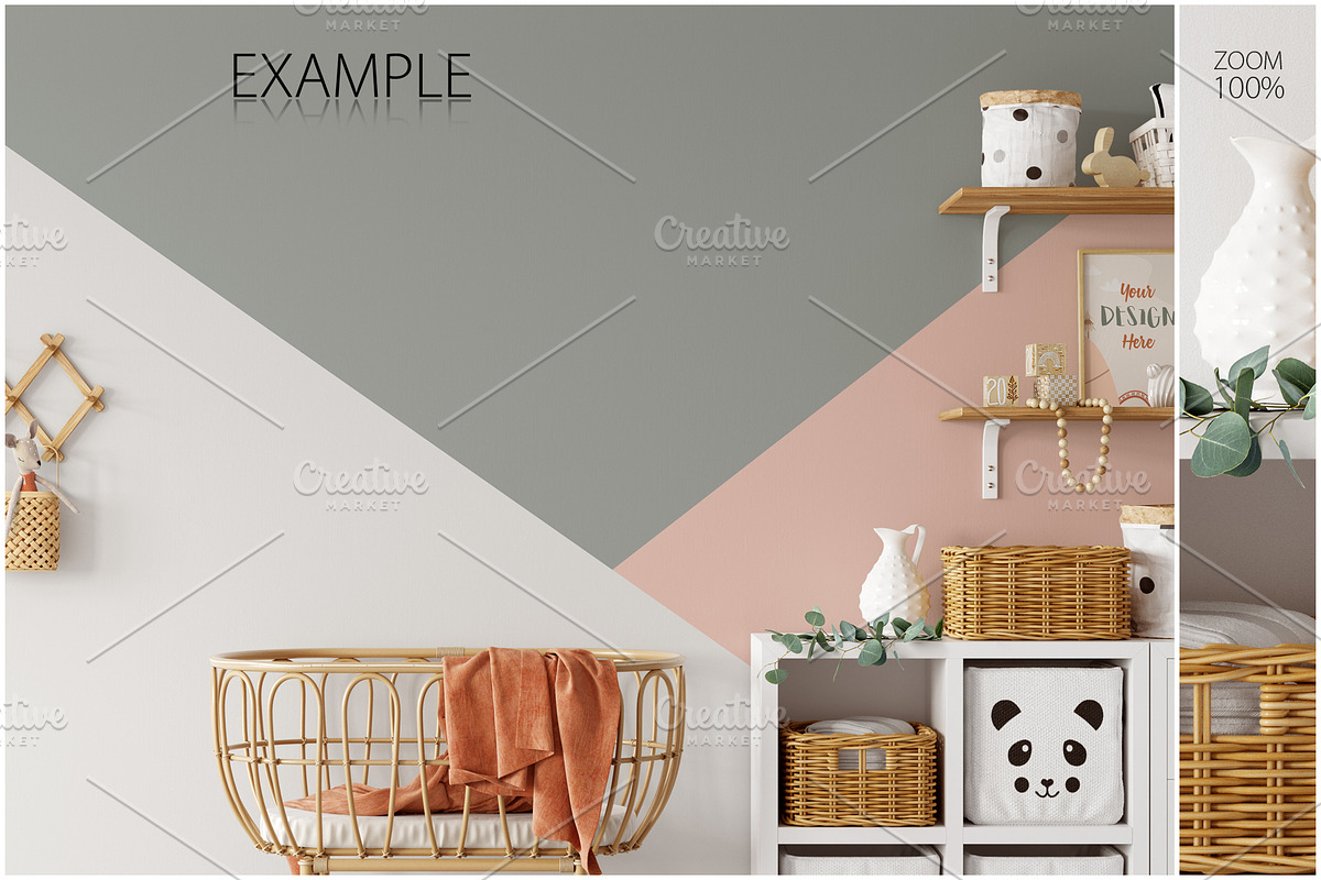 Kids Frames & Wall Mockup Bundle - 6, a Print Template by Yuri-U (Photo 6 of 28)