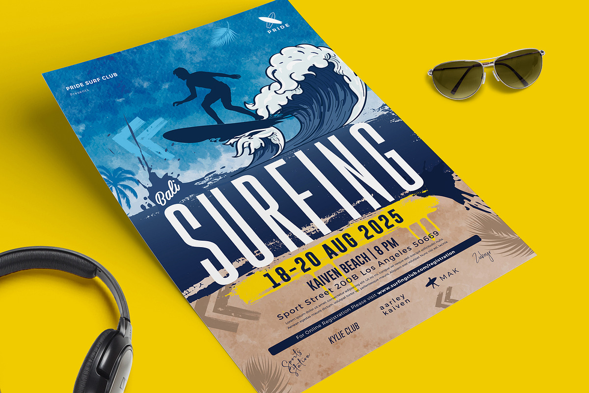 Surfing Flyer, a Flyer Template by Aarley Kaiven (Photo 2 of 2)