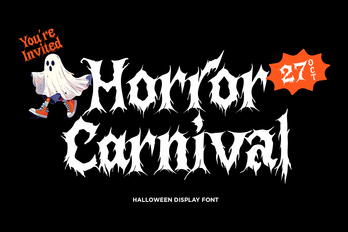 Spooky Party Club | Halloween Horror, a Blackletter Font by Jolicia Type (Photo 3 of 14)