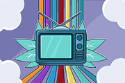 retro television vector illustration, a Decorative Illustration by zyxroun shop (Thumbnail 1 of 3)