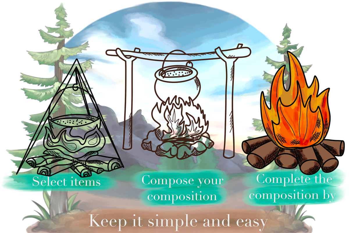 Camping Digital Stamps, a Graphic by Favorites_Art (Photo 2 of 16)