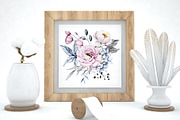 SALE! Watercolor pink & blue flowers, an Illustration by Larisa Maslova (Thumbnail 3 of 11)