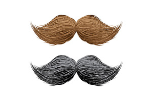 Stylish Moustache Vector Set