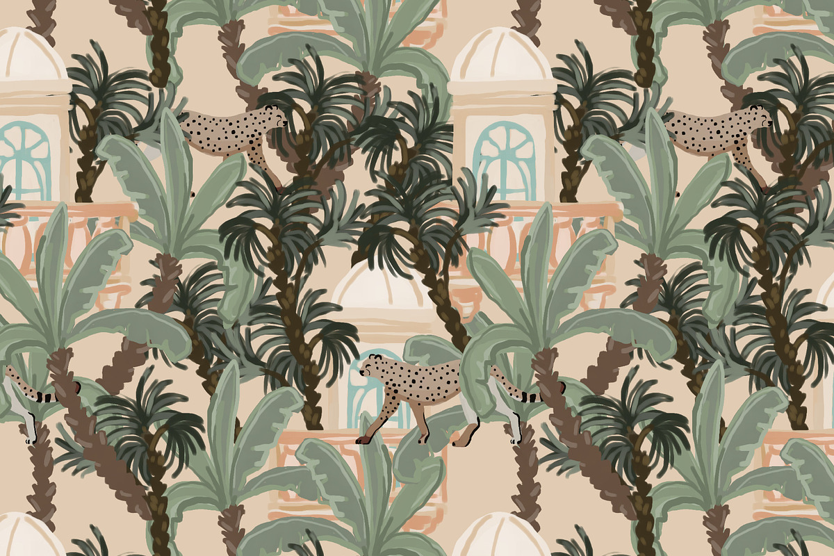 Chinoiserie architecture pattern, a Pattern Graphic by Cotton Melon pattern Shop (Photo 2 of 7)
