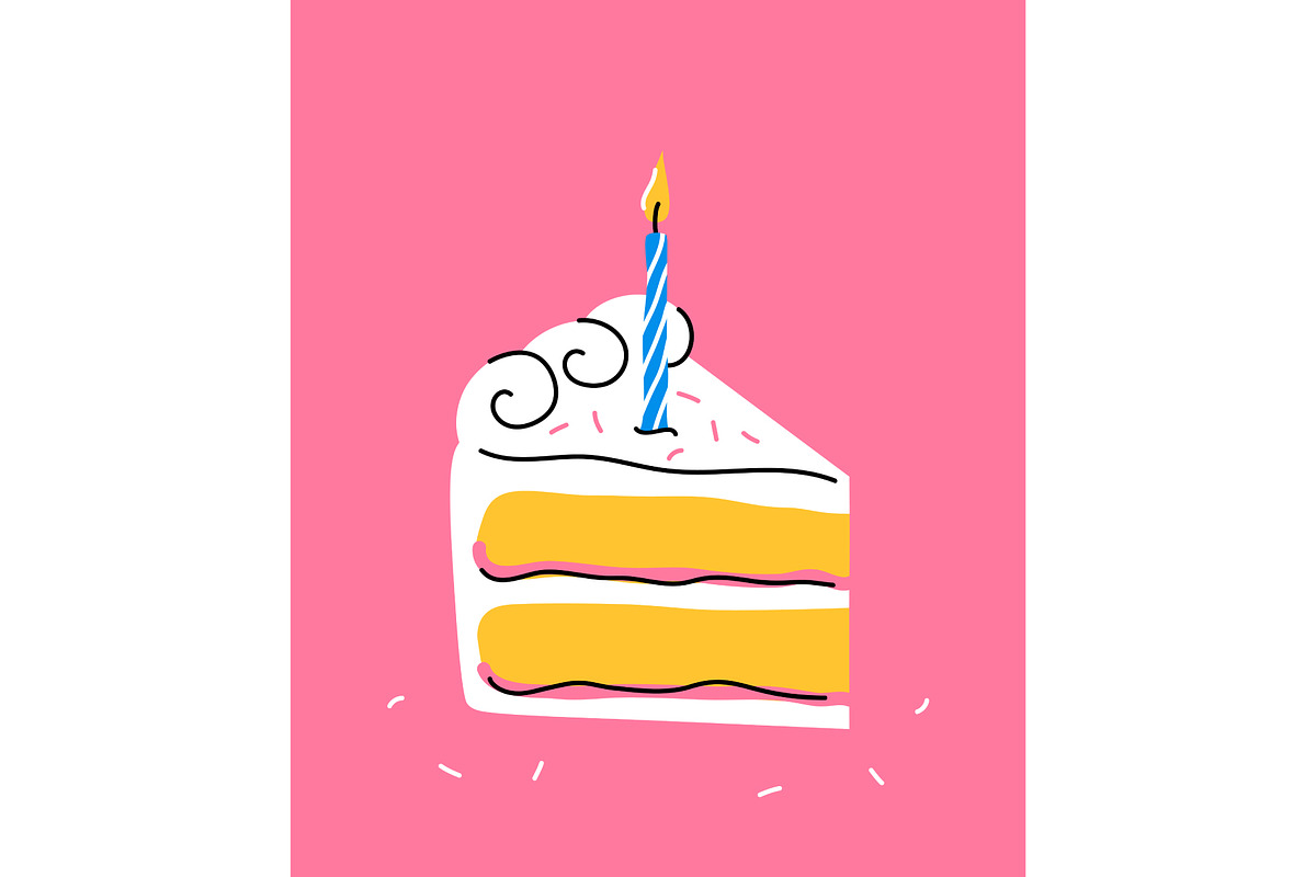 Birthday card; illustration, vector, a Food Illustration by Maryia's Store (Photo 1 of 2)