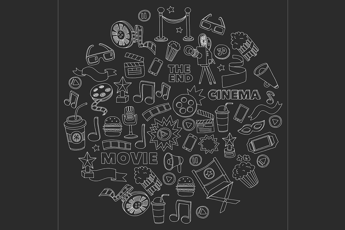 It's movie time! Linear vector set, a Texture Illustration by Art Loft (Photo 13 of 16)
