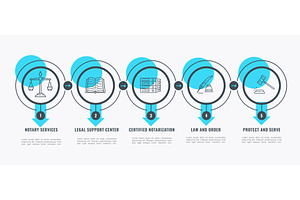Notary infographics, legal service, an Illustration by Vector Tradition