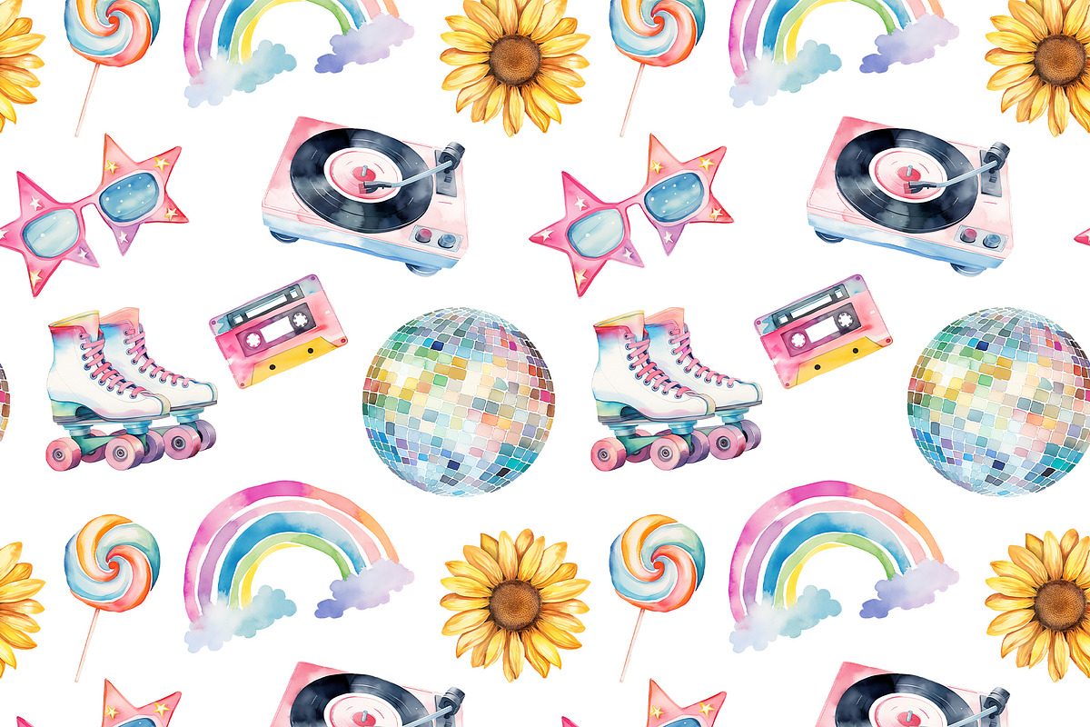 80th clipart and patterns, an Object Graphic by TheCuteShop (Photo 5 of 7)